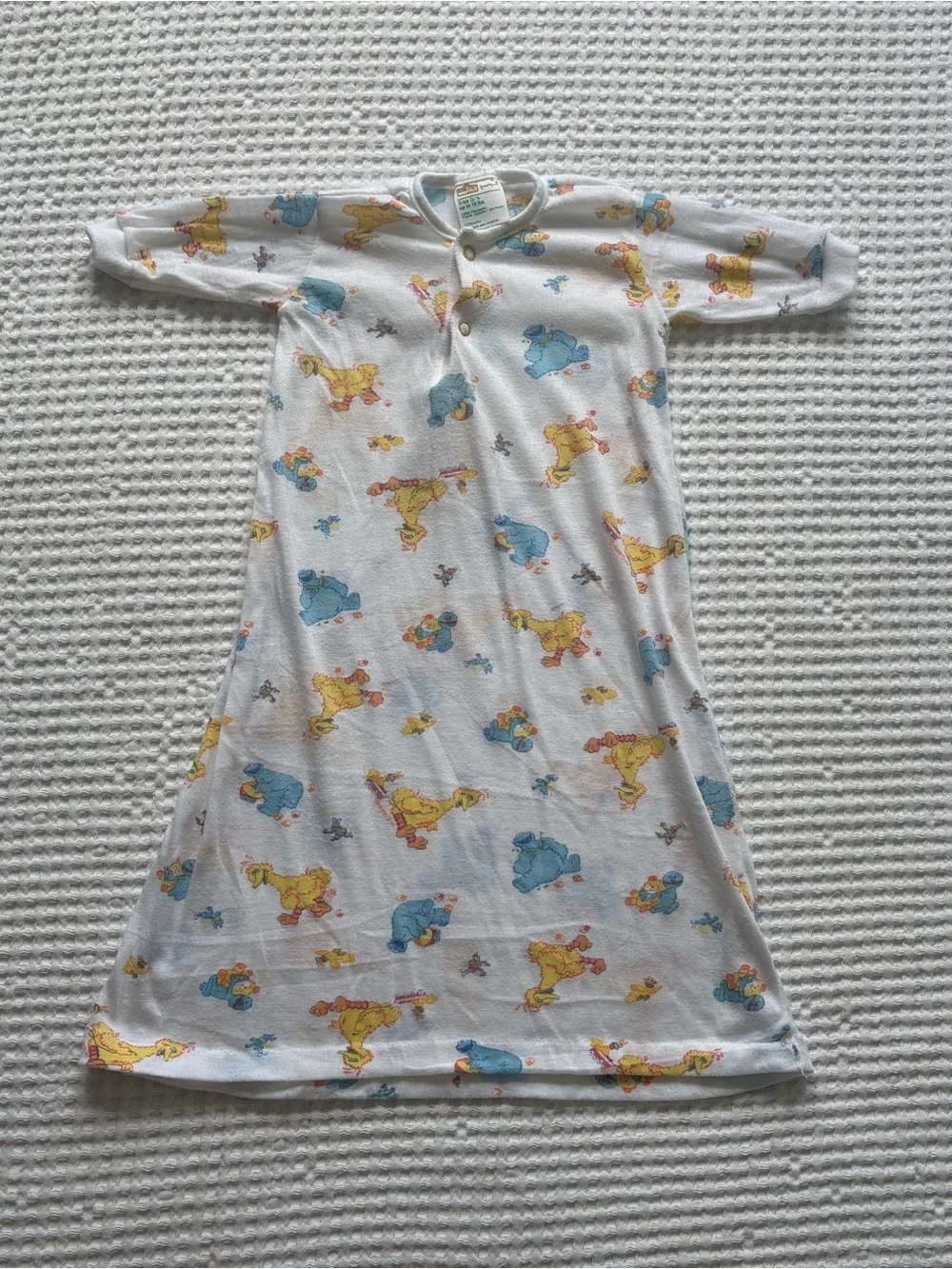 Vintage 70s 80s Sesame Street CTW Toddletime JCPenney Baby Nightgown Gown 0-6M